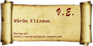 Vörös Elizeus névjegykártya